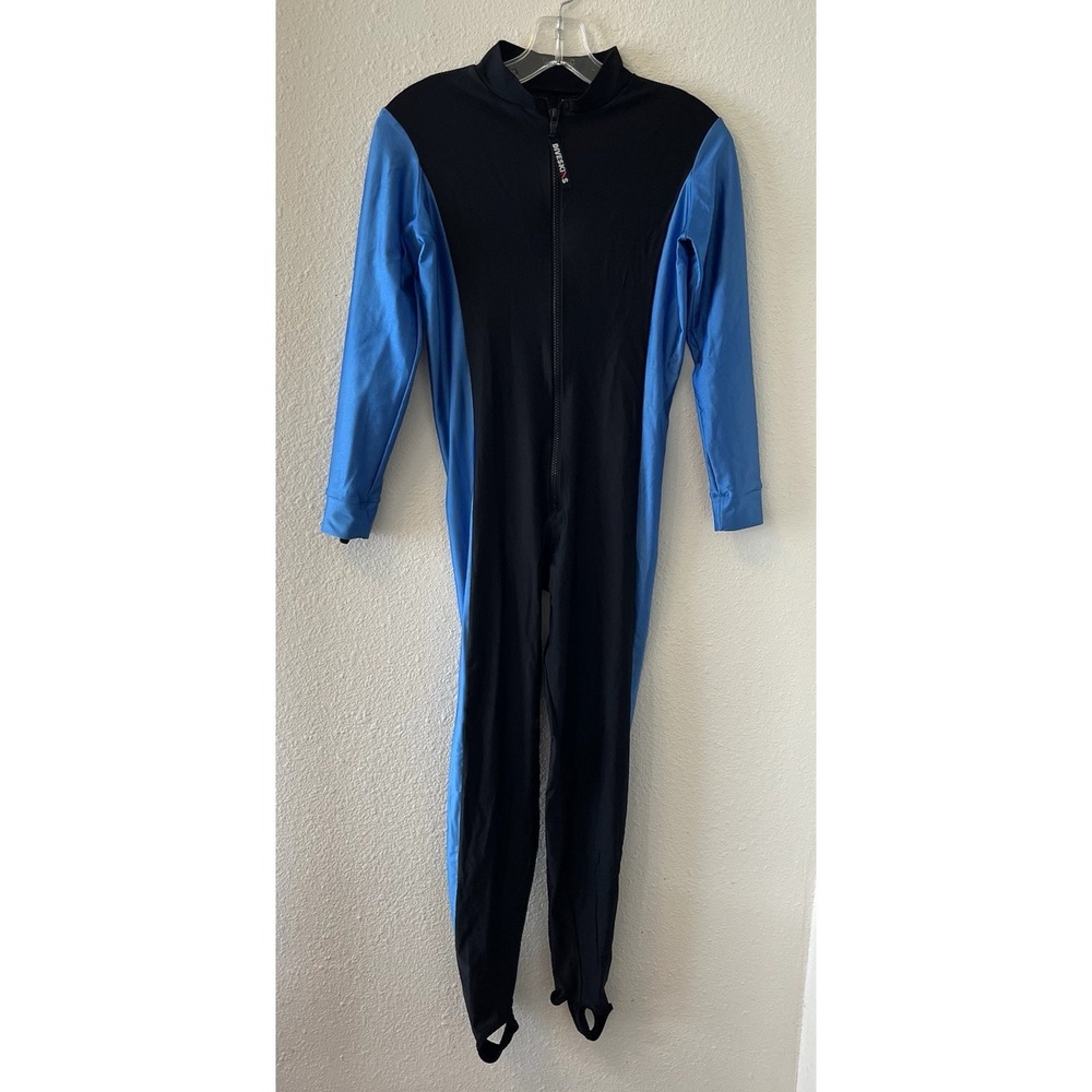 Diveskins By Oztek Wetsuit Ladies Large Black/Blue Zip Front Lightweight
